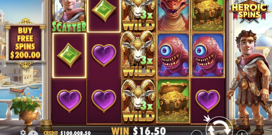 Jogando Heroic Spins no Esporte da Sorte Cassino